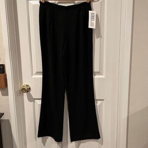 Robbie Bee Women's Black Wide-Leg Dress Pants M With Elastic Waist Pull On